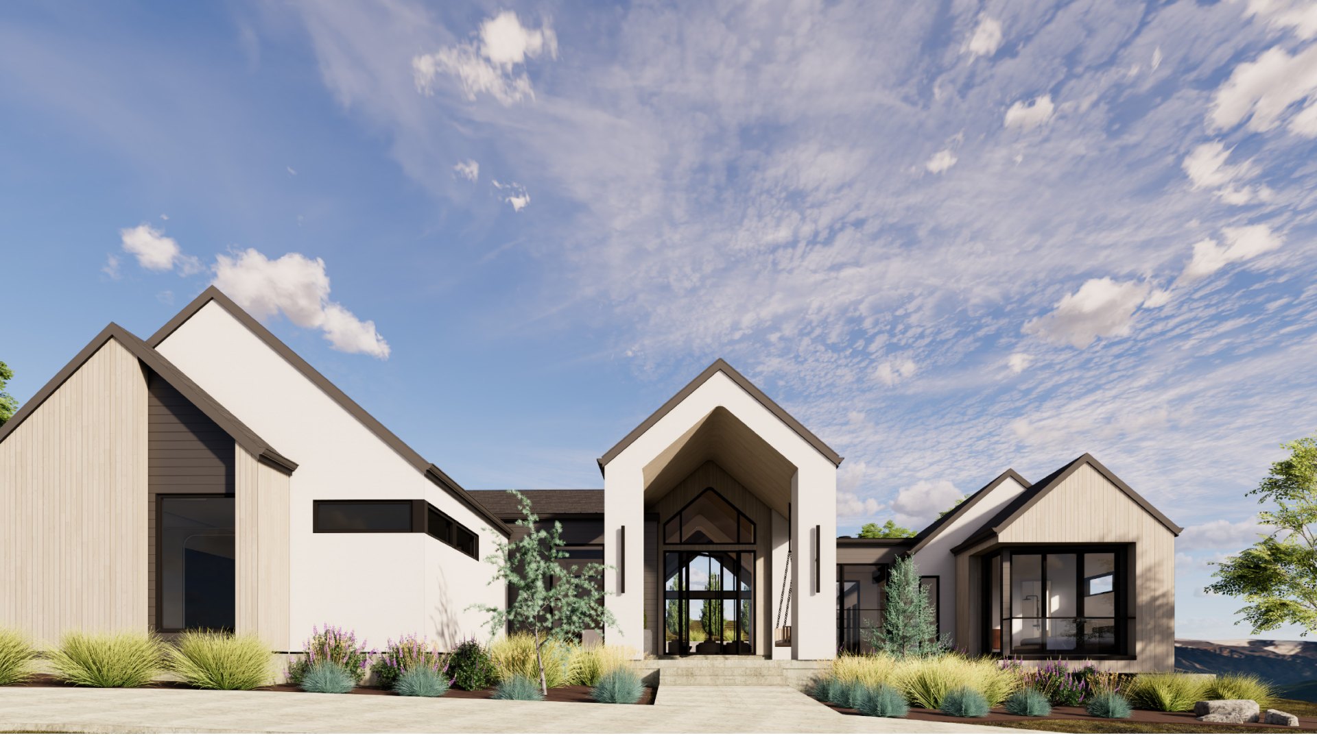 Avra, front of home straight on, rendering