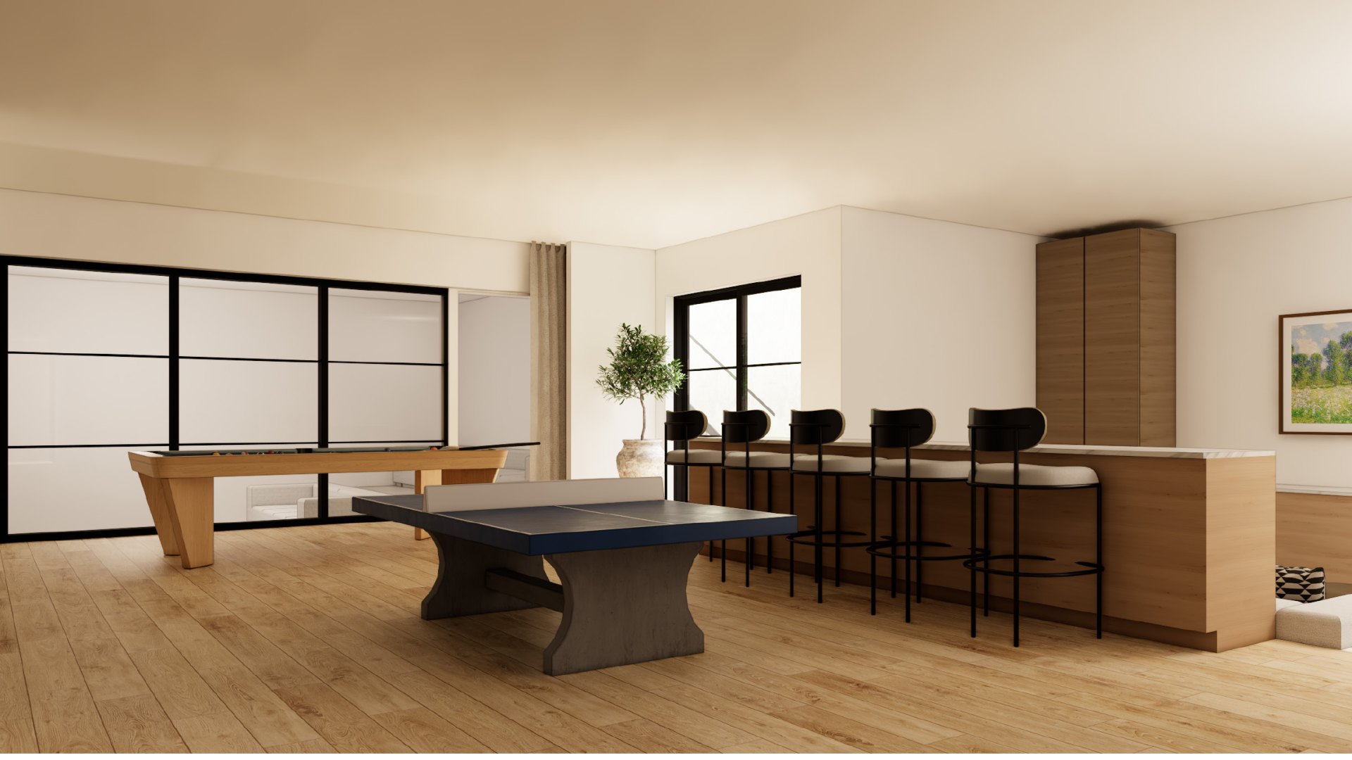 Avra, game room, rendering