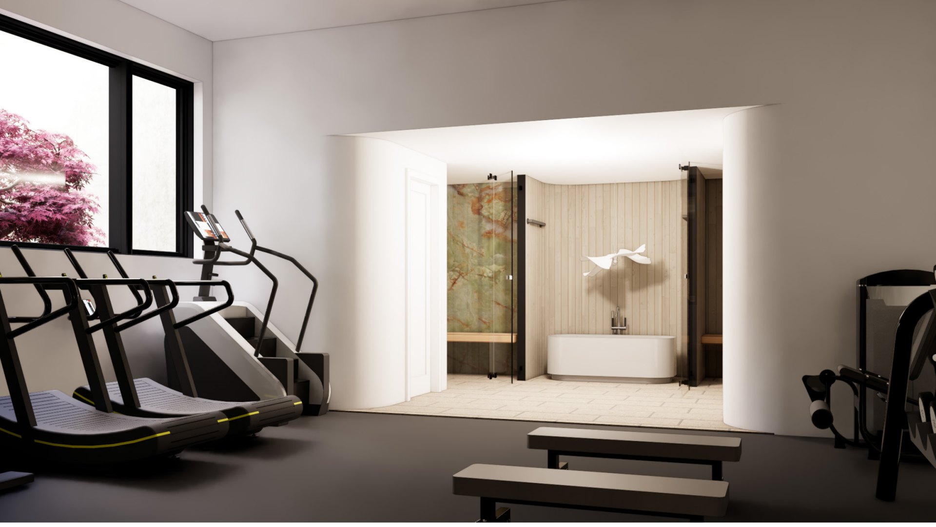 Avra, gym and spa, rendering