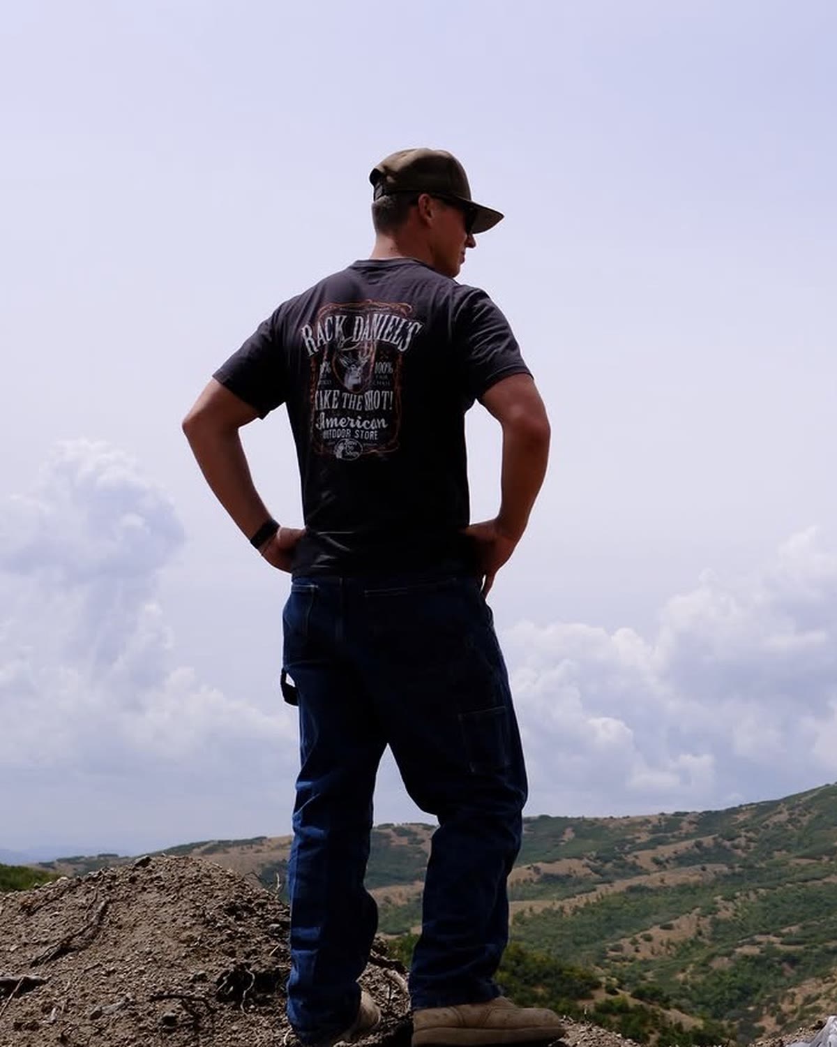 Cole Johnstone looking out over a hillside lot