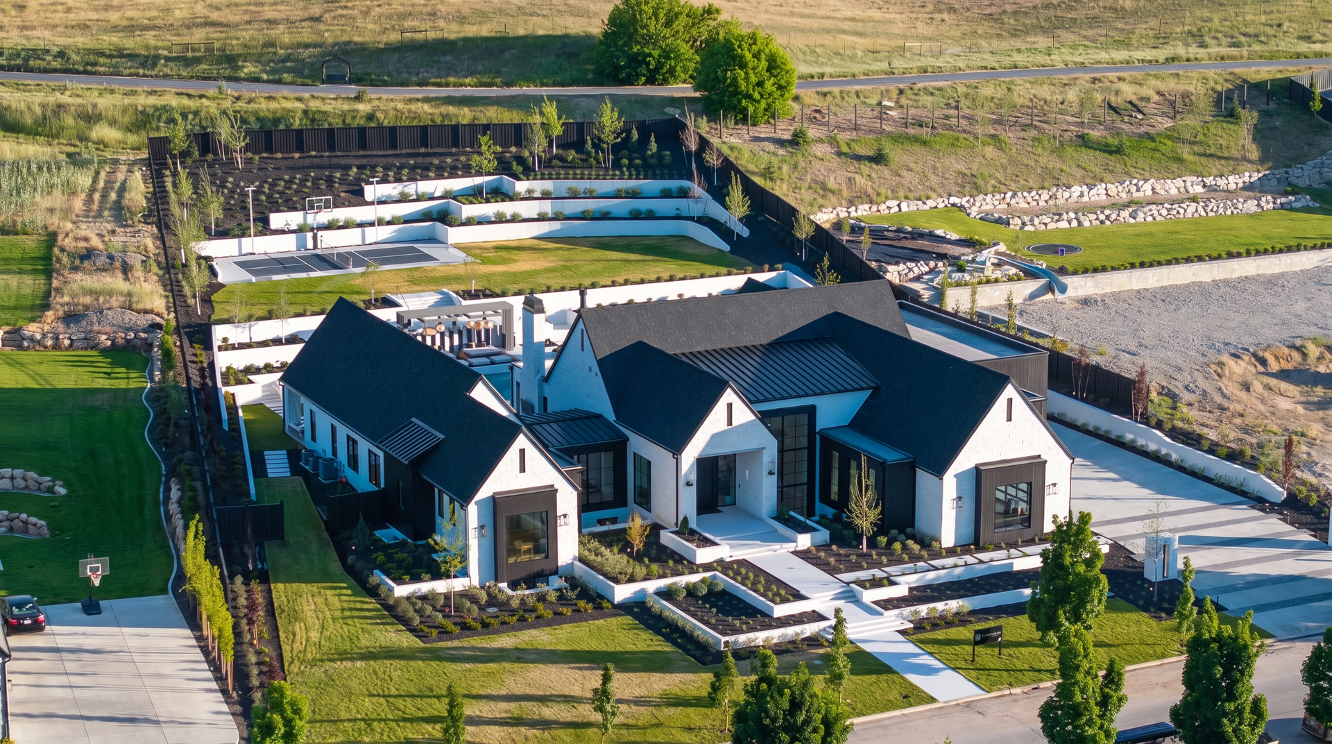 House 29 from above on a clear afternoon