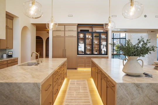 Kitchen with double islands