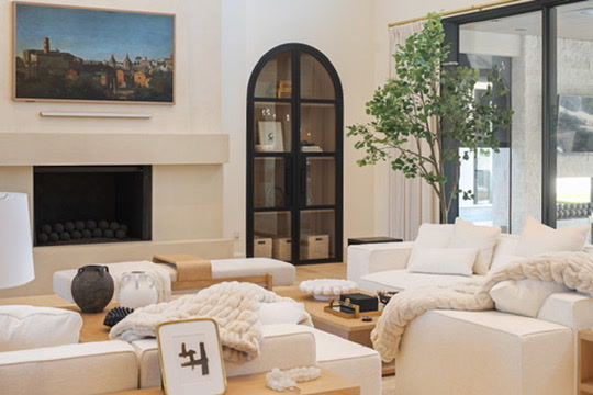 Living room with the arched painting