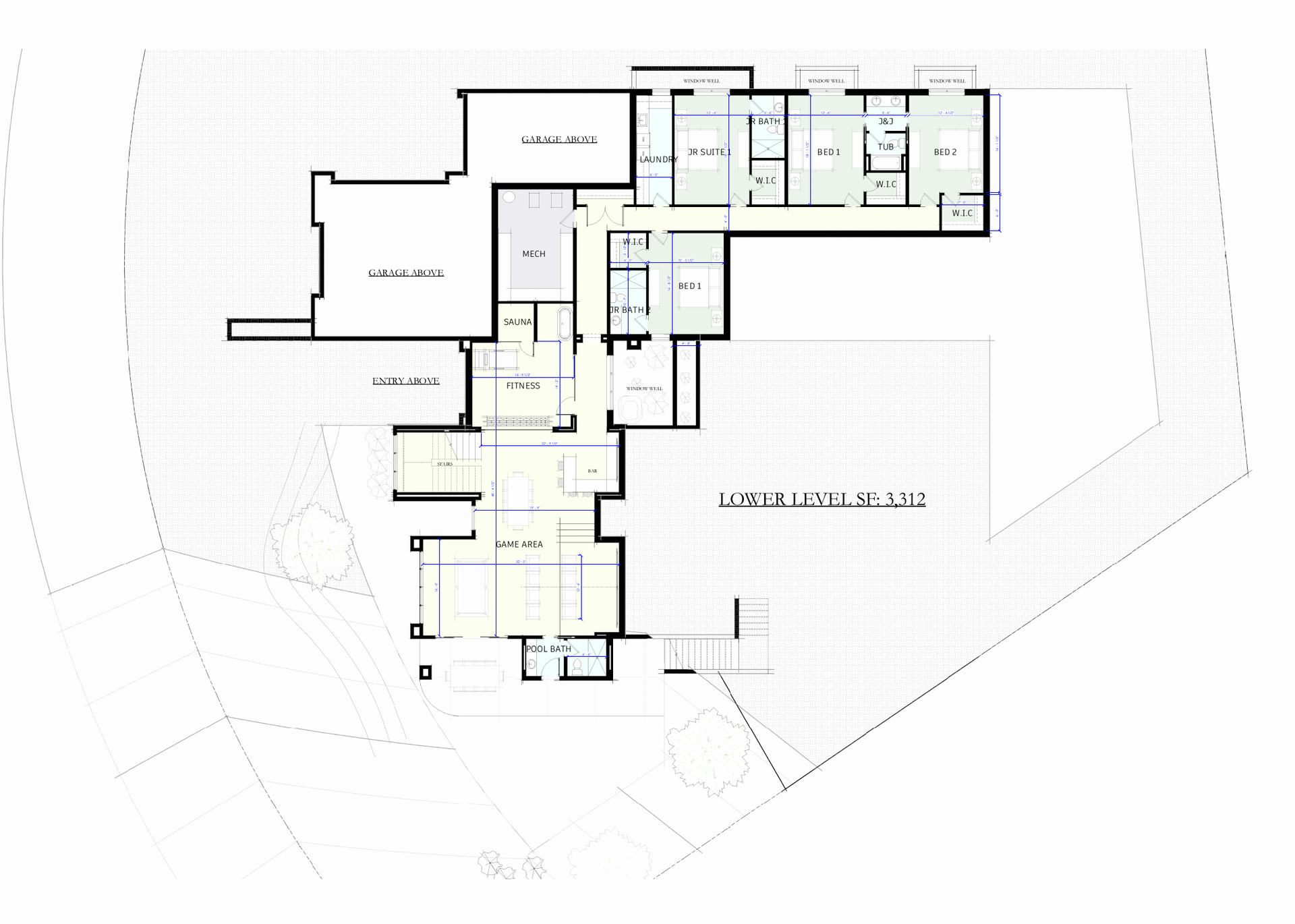 Oriana Bella, lower level concept plan