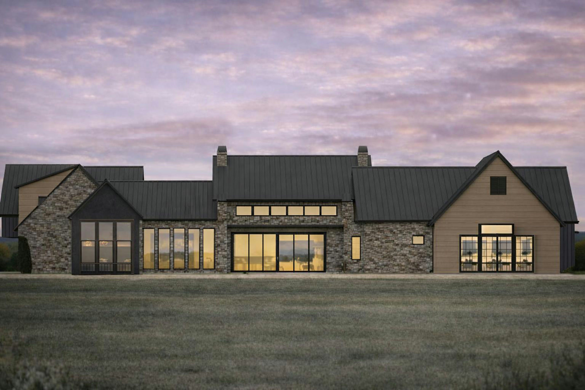 Three Falls project, back from the pool, rendering