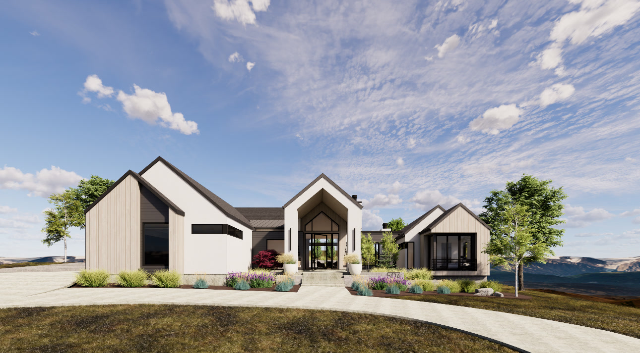 Rendering of the front elevation