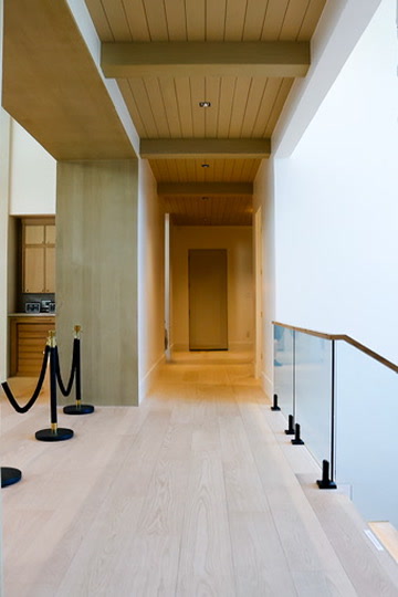 Upstairs hall with wood ceiling